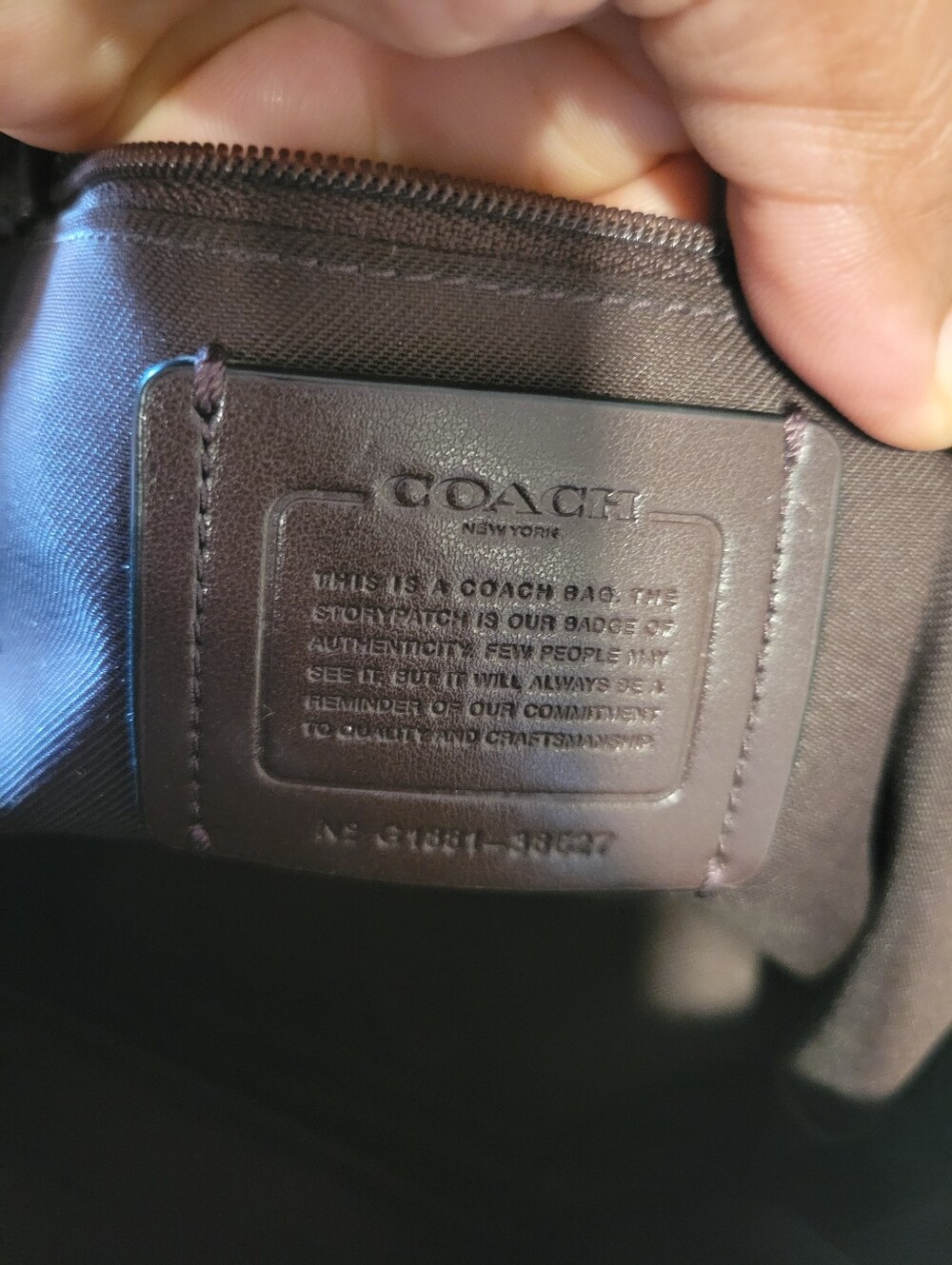 Coach Metallic Gray Embossed Signature Leather Crossbody Bag - Picture 6 of 10